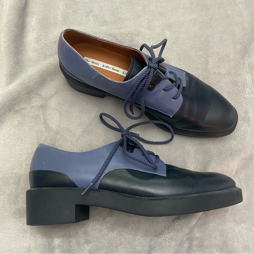 & Other Stories Blue and Black Loafers